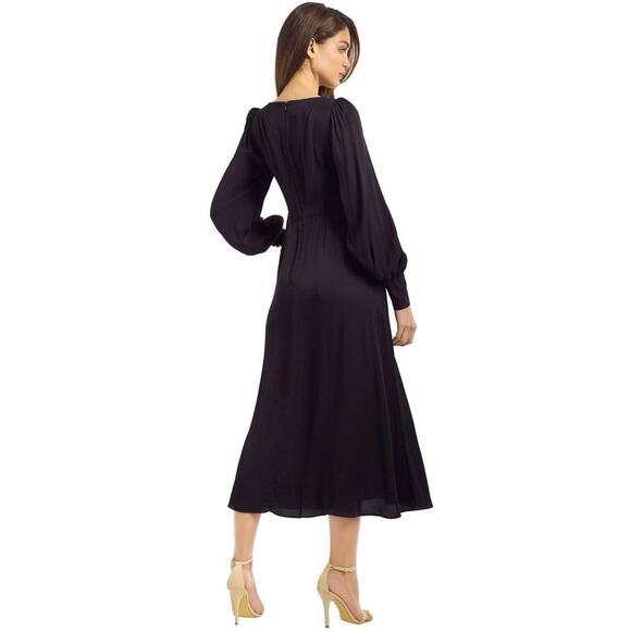 Zimmermann Black Long Sleeve Midi Dress Viscose Blend Size US 6 (AU 2) - Picture 3 of 13
